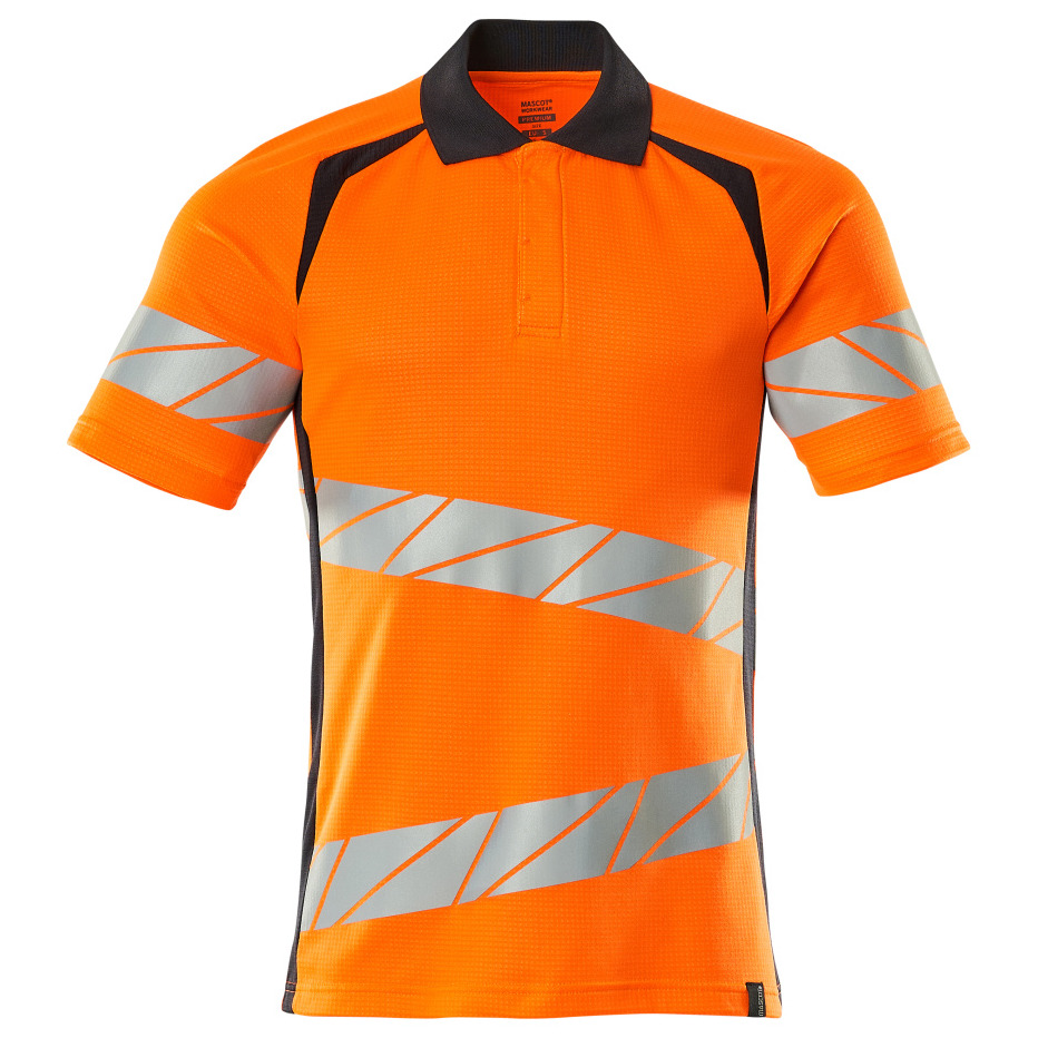 Polo-Shirt, moderne Passform Polo-shirt Größe 5XLONE, hi-vis orange/schwarzblau Produktbild img1 L