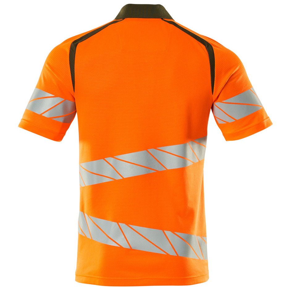 Polo-Shirt, moderne Passform Polo-shirt Größe 2XLONE, hi-vis orange/moosgrün Produktbild img4 L