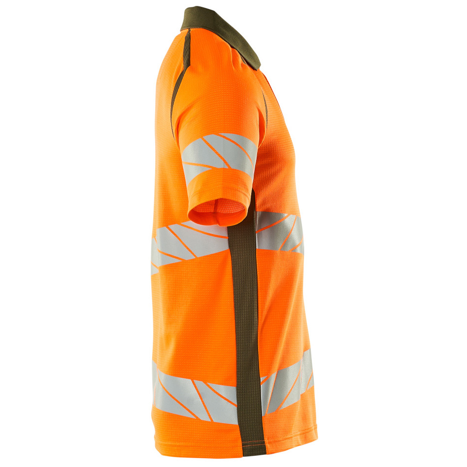 Polo-Shirt, moderne Passform Polo-shirt Größe 2XLONE, hi-vis orange/moosgrün Produktbild img5 L