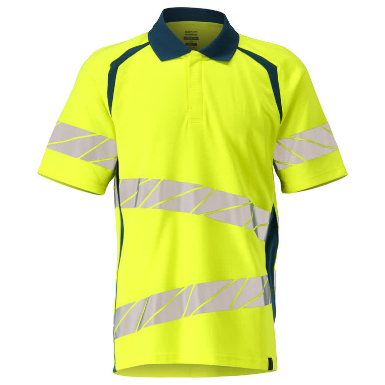 Polo-Shirt, moderne Passform Polo-shirt Größe XL ONE, hi-vis gelb/dunkelpetroleum Produktbild img1 L