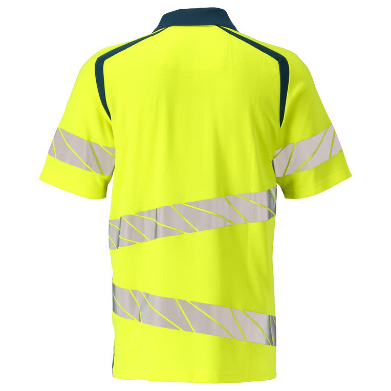 Polo-Shirt, moderne Passform Polo-shirt Größe XL ONE, hi-vis gelb/dunkelpetroleum Produktbild img4 L