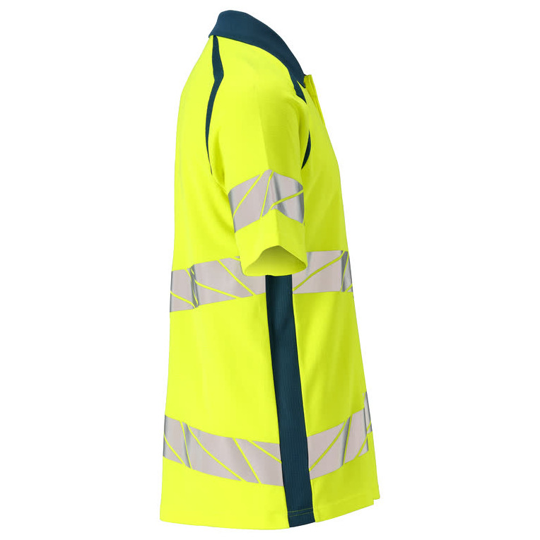Polo-Shirt, moderne Passform Polo-shirt Größe XL ONE, hi-vis gelb/dunkelpetroleum Produktbild img5 L