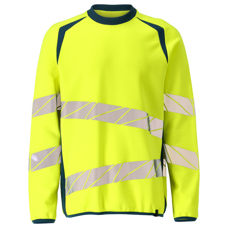 Sweatshirt, moderne Passform Sweatshirt Größe 4XLONE, hi-vis gelb/dunkelpetroleum Produktbild img1 L