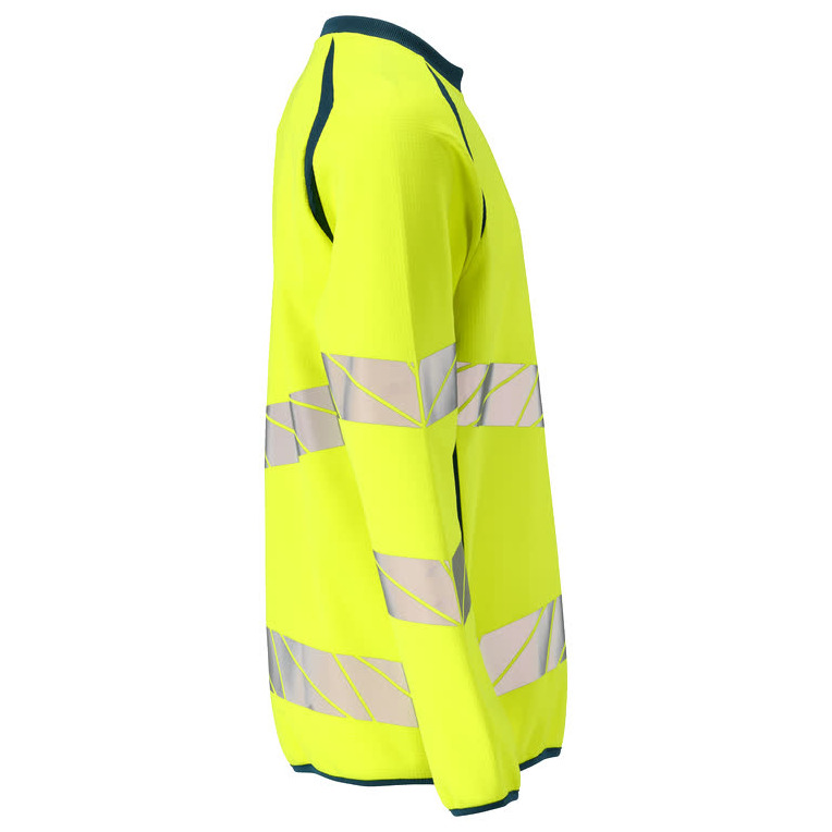 Sweatshirt, moderne Passform Sweatshirt Größe 4XLONE, hi-vis gelb/dunkelpetroleum Produktbild img5 L