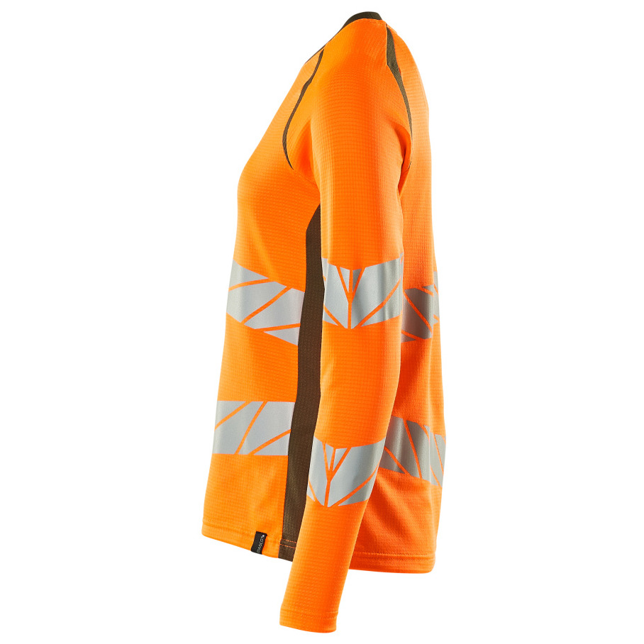 T-Shirt, Langarm, Damenpassform T-shirt Größe 5XLONE, hi-vis orange/moosgrün Produktbild img3 L