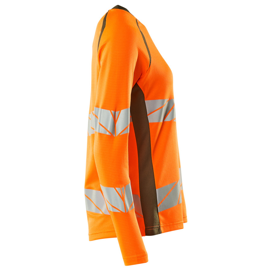 T-Shirt, Langarm, Damenpassform T-shirt Größe 5XLONE, hi-vis orange/moosgrün Produktbild img5 L