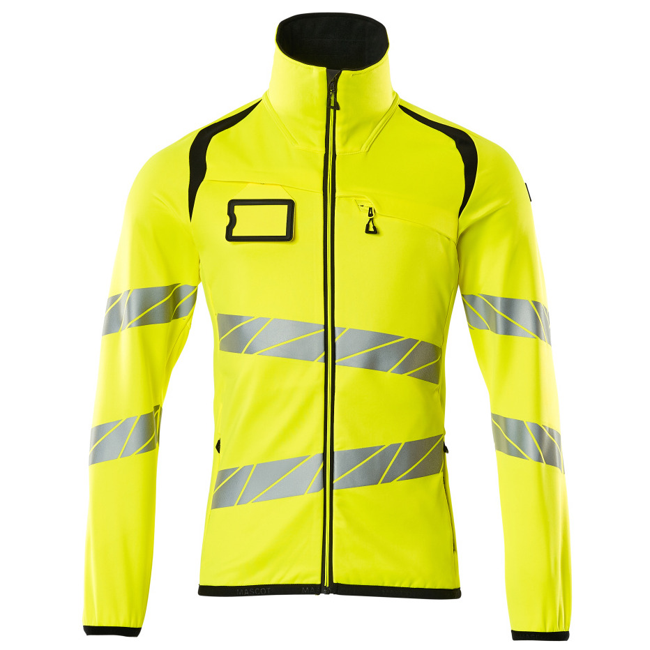 Fleecepullover mit Reißverschluss Microfleecejacke Größe S, hi-vis gelb/schwarz Produktbild img1 L