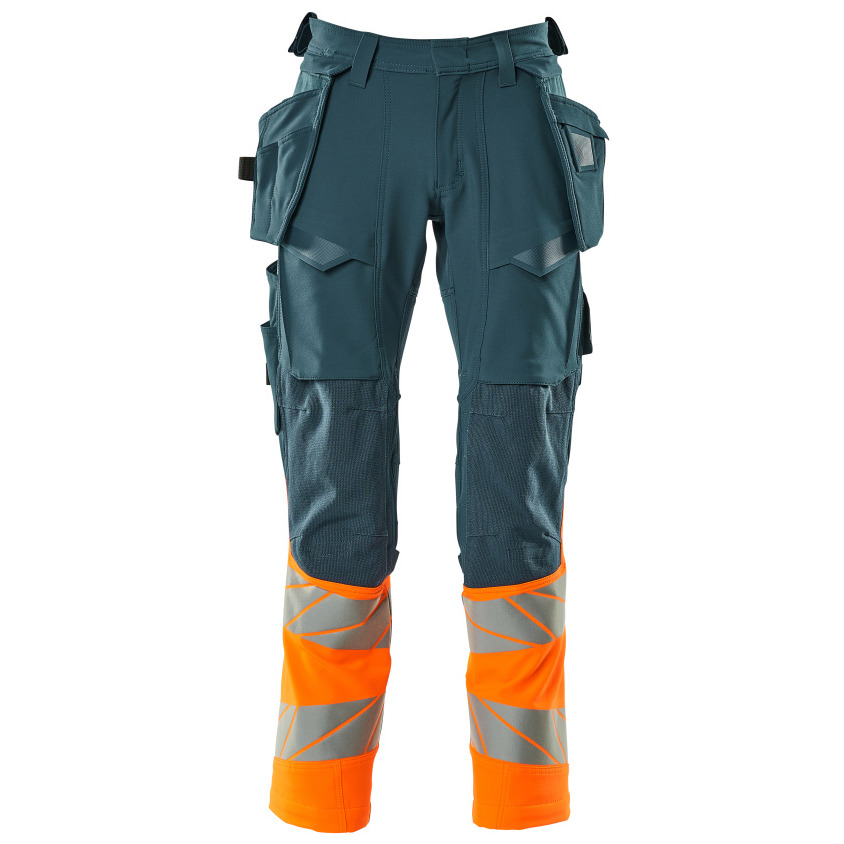 Hose mit Hängetaschen, ULTIMATE STRETCH Hose Größe 82C45, dunkelpetroleum/hi-vis orange Produktbild img1 L