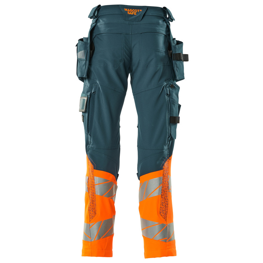 Hose mit Hängetaschen, ULTIMATE STRETCH Hose Größe 82C45, dunkelpetroleum/hi-vis orange Produktbild img4 L