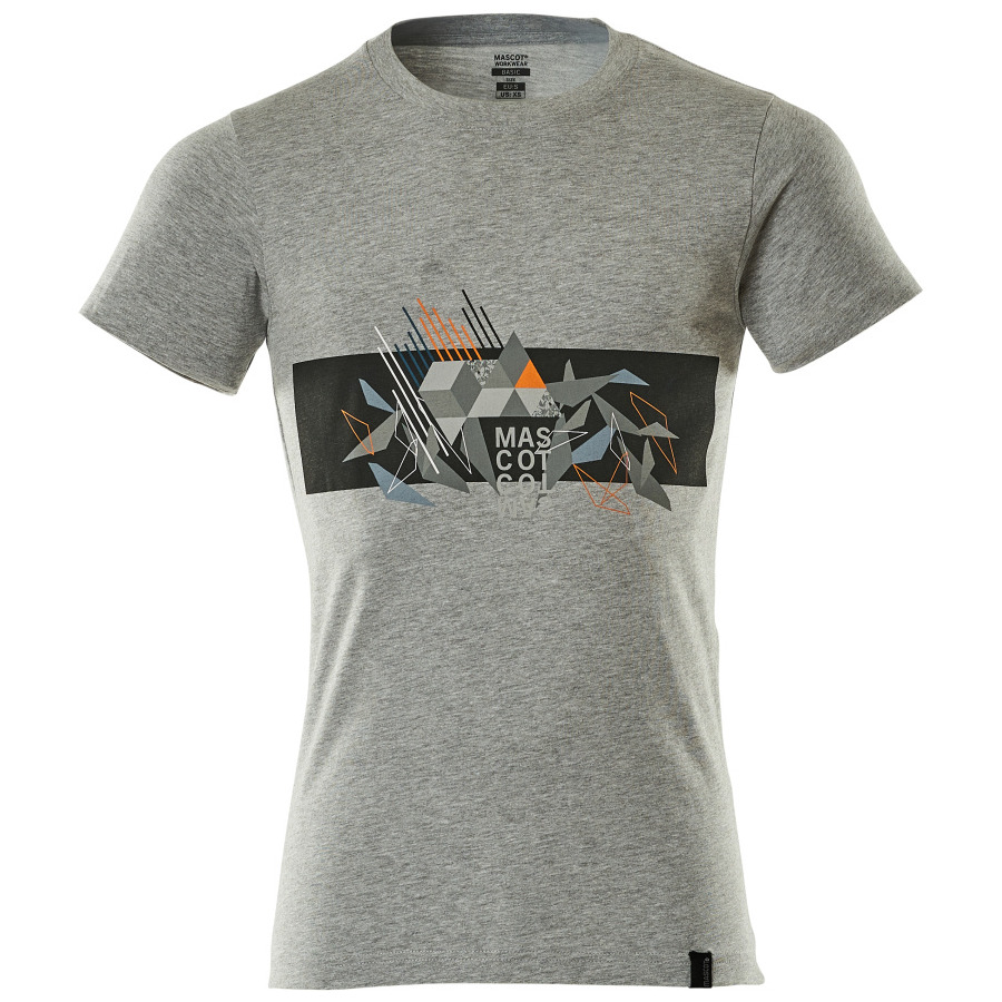 T-Shirt mit Druck T-shirt Größe XL, grau/hi-vis orange Produktbild img1 L