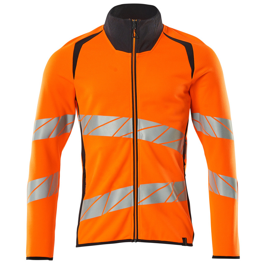 Sweatshirt mit Reißverschluss,modern Fit Sweatshirt mit Reißverschluss Größe XS, hi-vis orange/schwarzblau Produktbild img1 L