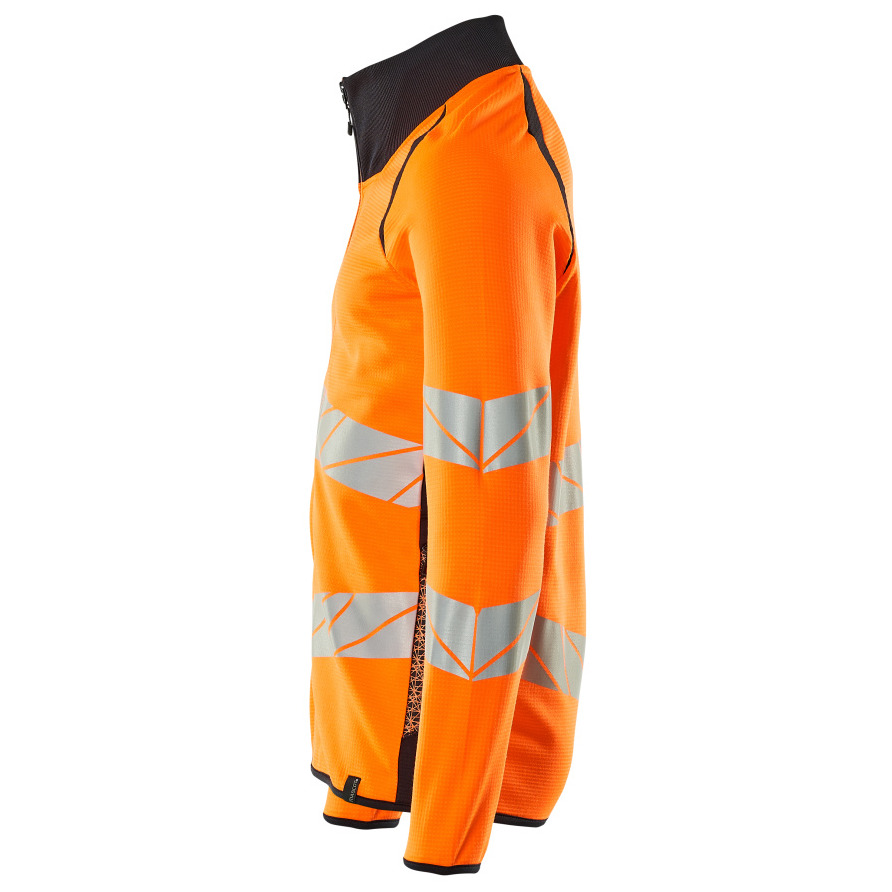 Sweatshirt mit Reißverschluss,modern Fit Sweatshirt mit Reißverschluss Größe XS, hi-vis orange/schwarzblau Produktbild img3 L