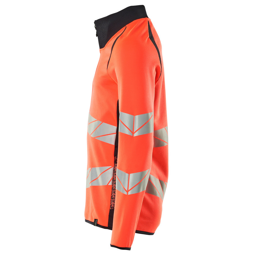 Sweatshirt mit Reißverschluss,modern Fit Sweatshirt mit Reißverschluss Größe S, Hi-vis rot/schwarzblau Produktbild img3 L
