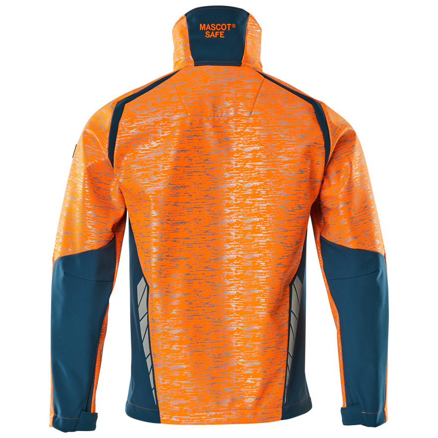 Soft Shell Jacke mit Reflexeffekte Soft Shell Jacke Größe S, hi-vis orange/dunkelpetroleum Produktbild img4 L