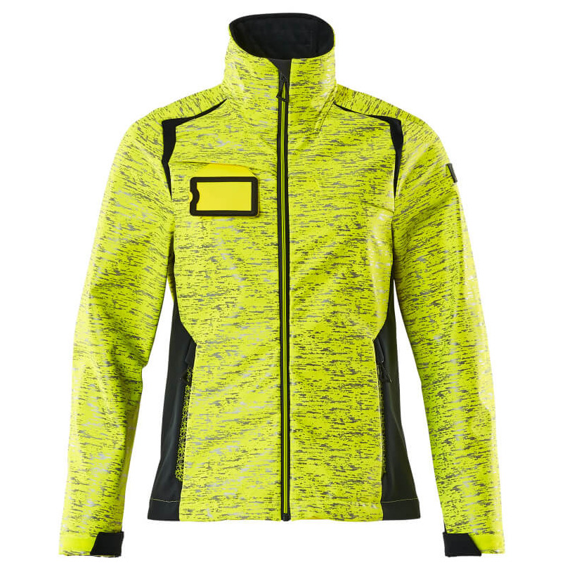Soft Shell Jacke, Reflexeffekte, Damen Soft Shell Jacke Größe L, hi-vis gelb/schwarzblau Produktbild img1 L