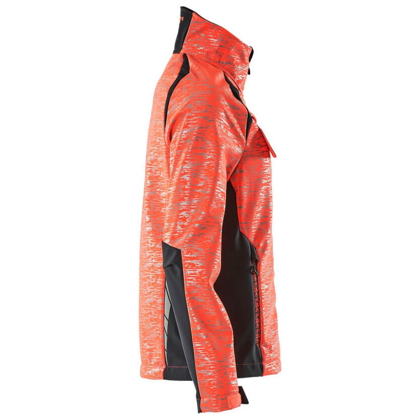 Soft Shell Jacke, Reflexeffekte, Damen Soft Shell Jacke Größe 2XL, Hi-vis rot/schwarzblau Produktbild img5 L