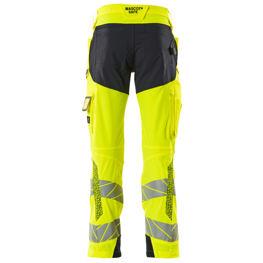 Hose mit Knietaschen, ULTIMATE STRETCH Hose Größe 90C49, hi-vis gelb/schwarzblau Produktbild img4 L