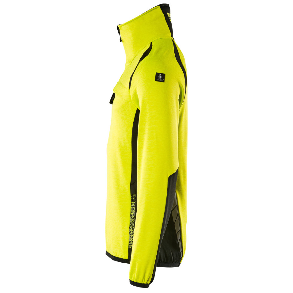 Fleecepullover mit kurzem Reißverschluss Microfleecejacke Größe 5XL, hi-vis gelb/schwarz Produktbild img3 L
