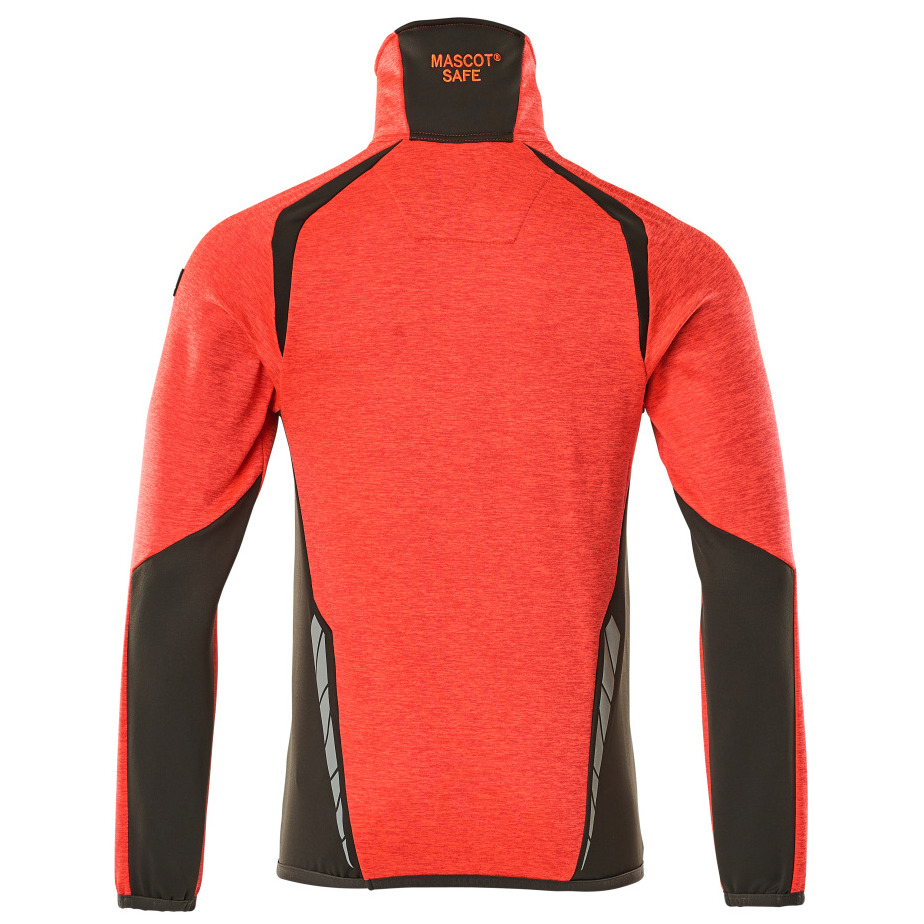 Fleecepullover mit kurzem Reißverschluss Microfleecejacke Größe XL, hi-vis rot/dunkelanthrazit Produktbild img4 L