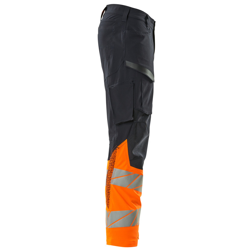 Hose, Schenkeltaschen, ULTIMATE STRETCH Hose Größe 76C48, schwarzblau/hi-vis orange Produktbild img5 L