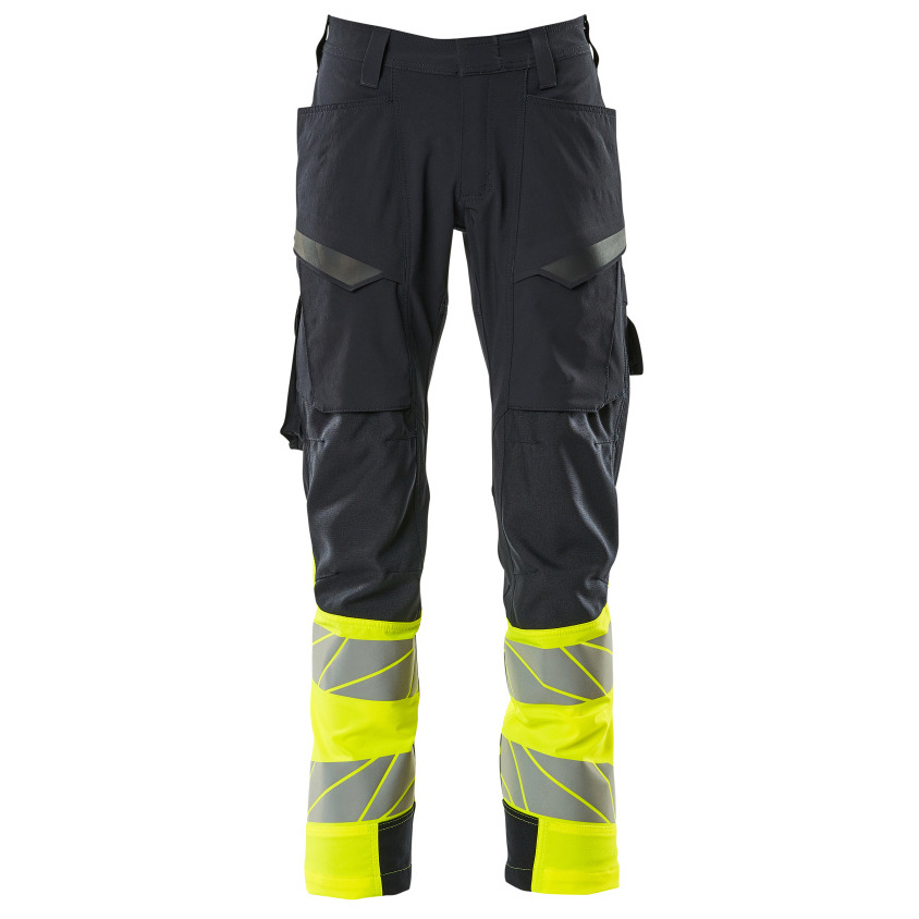Hose, Schenkeltaschen, ULTIMATE STRETCH Hose Größe 82C51, schwarzblau/hi-vis gelb Produktbild img1 L