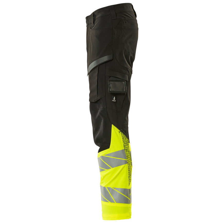 Hose, Schenkeltaschen, ULTIMATE STRETCH Hose Größe 82C54, schwarz/hi-vis gelb Produktbild img3 L