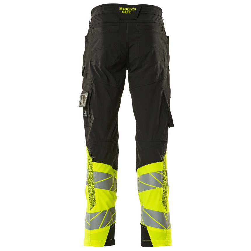 Hose, Schenkeltaschen, ULTIMATE STRETCH Hose Größe 82C54, schwarz/hi-vis gelb Produktbild img4 L