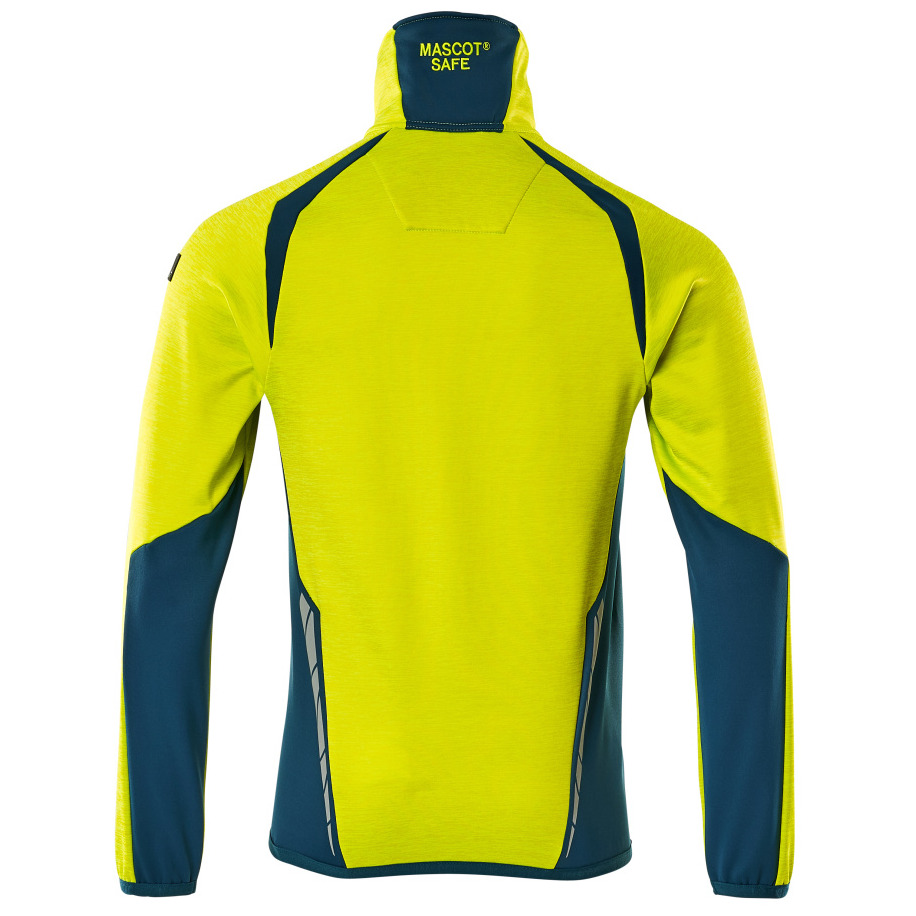 Fleecepullover mit Reißverschluss Microfleecejacke Größe 4XL, hi-vis gelb/dunkelpetroleum Produktbild img4 L
