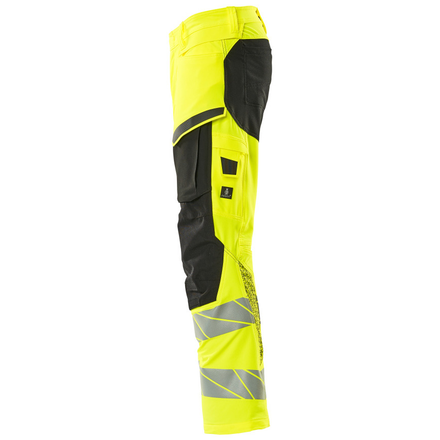 Hose mit Knietaschen, ULTIMATE STRETCH Hose Größe 90C52, hi-vis gelb/schwarz Produktbild img3 L
