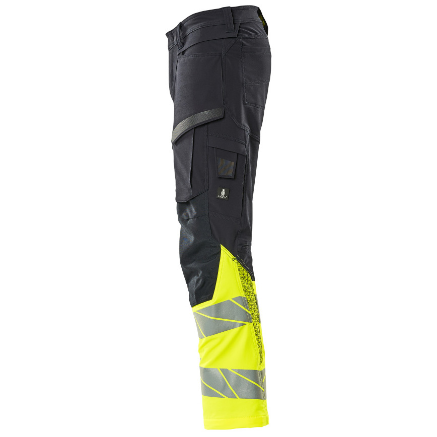 Hose mit Knietaschen, ULTIMATE STRETCH Hose Größe 76C54, schwarzblau/hi-vis gelb Produktbild img3 L