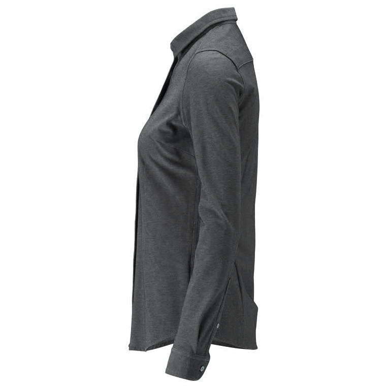 Hemd, moderne Damenpassform, Stretch Damenbluse dunkelanthtazit/hellgrau-meliert Produktbild img3 L