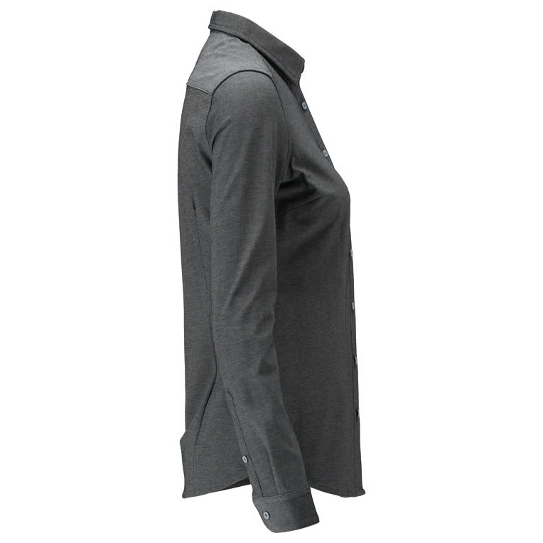 Hemd, moderne Damenpassform, Stretch Damenbluse dunkelanthtazit/hellgrau-meliert Produktbild img5 L