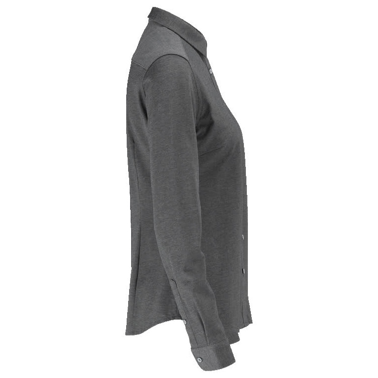Hemd, klassische Damenpassform, Stretch Damenbluse dunkelanthtazit/hellgrau-meliert Produktbild img5 L