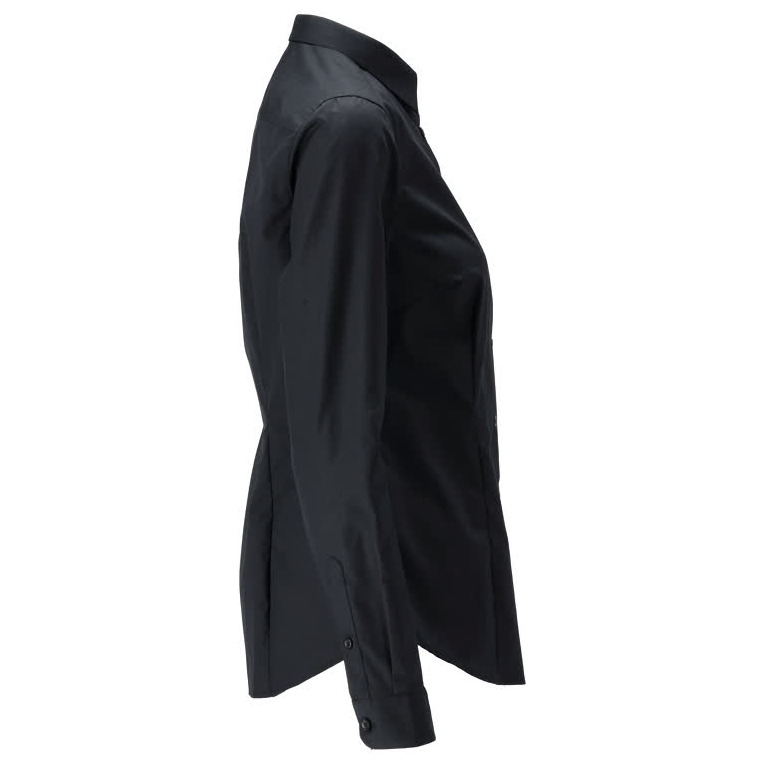 Hemd, moderne Damenpassform Damenbluse vollschwarz Produktbild img5 L