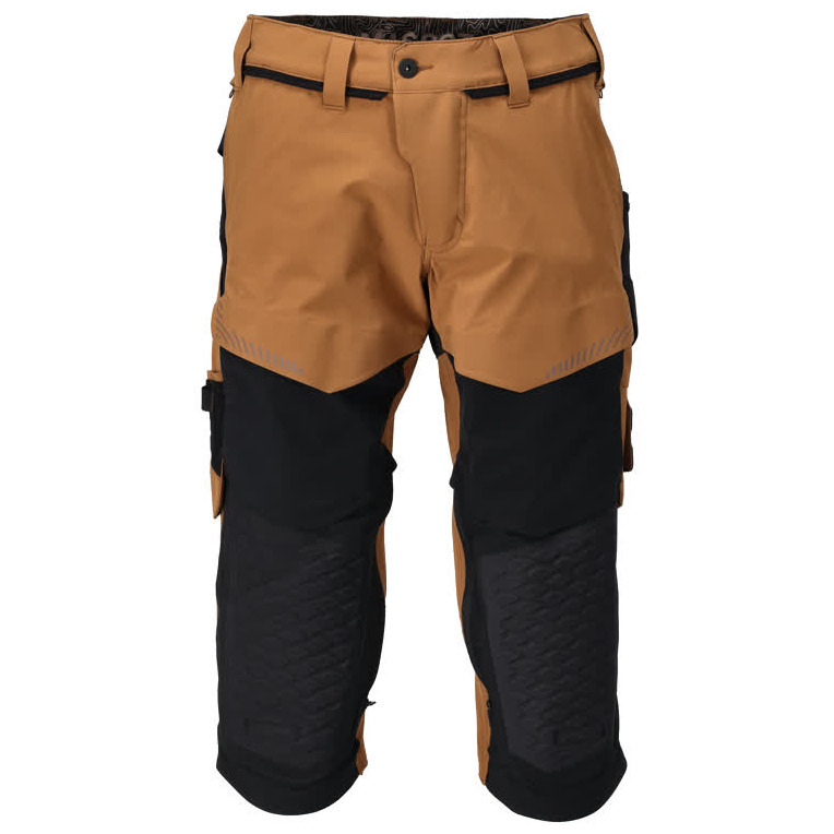 Dreiviertel-Hose, Knietaschen, Stretch Handwerker-Dreiviertel-Hose Größe C47, nussbraun/schwarz Produktbild img1 L
