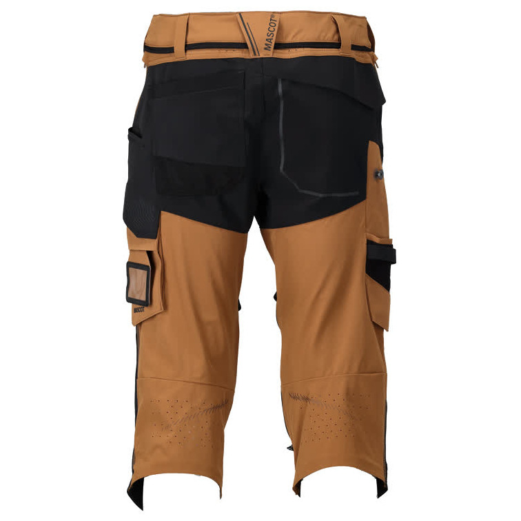 Dreiviertel-Hose, Knietaschen, Stretch Handwerker-Dreiviertel-Hose Größe C47, nussbraun/schwarz Produktbild img4 L