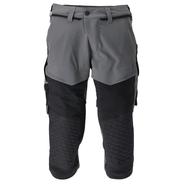 Dreiviertel-Hose, Knietaschen, Stretch Handwerker-Dreiviertel-Hose Größe C46, anthrazitgrau/schwarz Produktbild img1 L