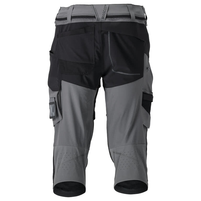 Dreiviertel-Hose, Knietaschen, Stretch Handwerker-Dreiviertel-Hose Größe C46, anthrazitgrau/schwarz Produktbild img4 L