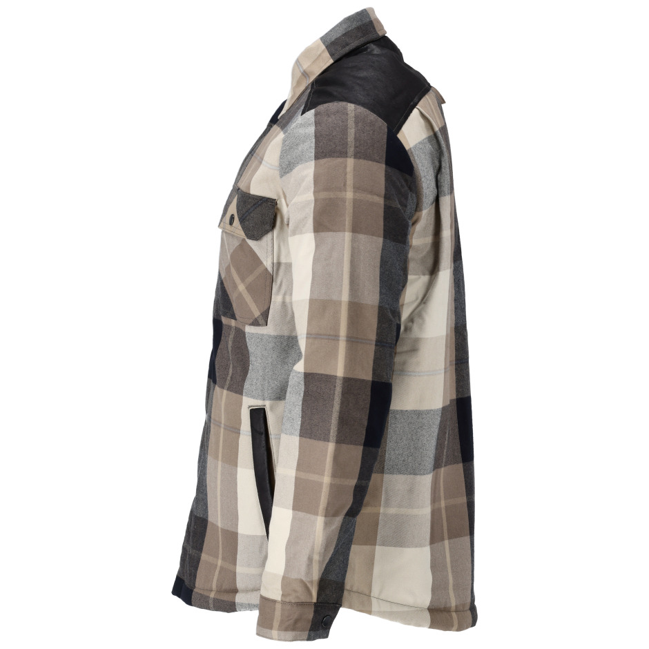 Hemd, kariert, Faserpelz Futter Thermohemd Größe 4XL, Dunkel Sandbeige-kariert Produktbild img3 L