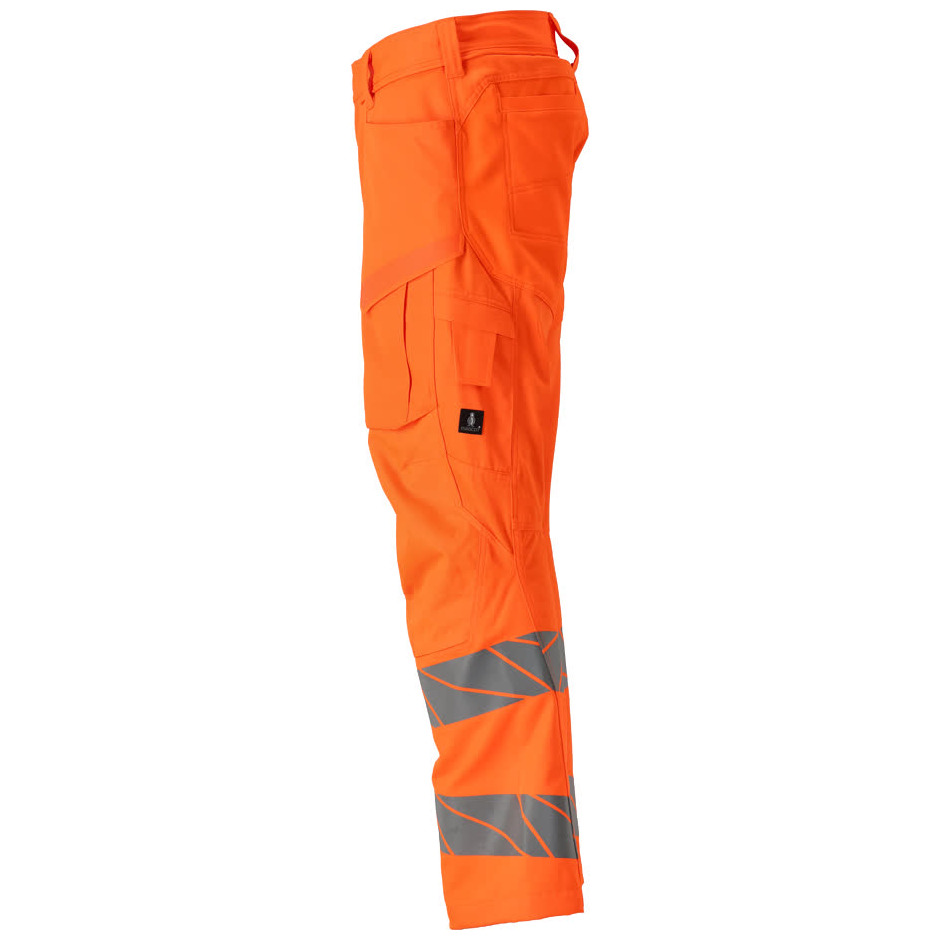 Hose mit Knietaschen, Stretch-Einsätze Hose Größe 82C66, hi-vis orange Produktbild img3 L