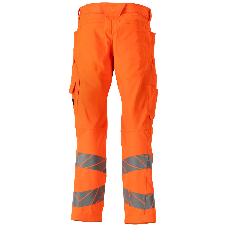 Hose mit Knietaschen, Stretch-Einsätze Hose Größe 82C66, hi-vis orange Produktbild img4 L