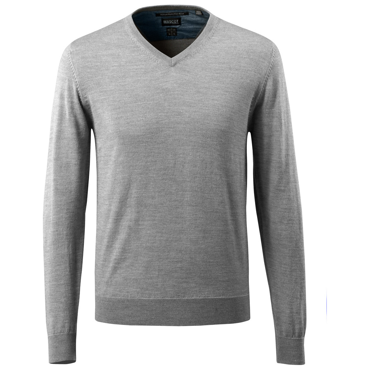 Strickpullover V-Ausschnitt, Merinowolle Strickpullover Größe 3XL, grau-meliert Produktbild img1 L