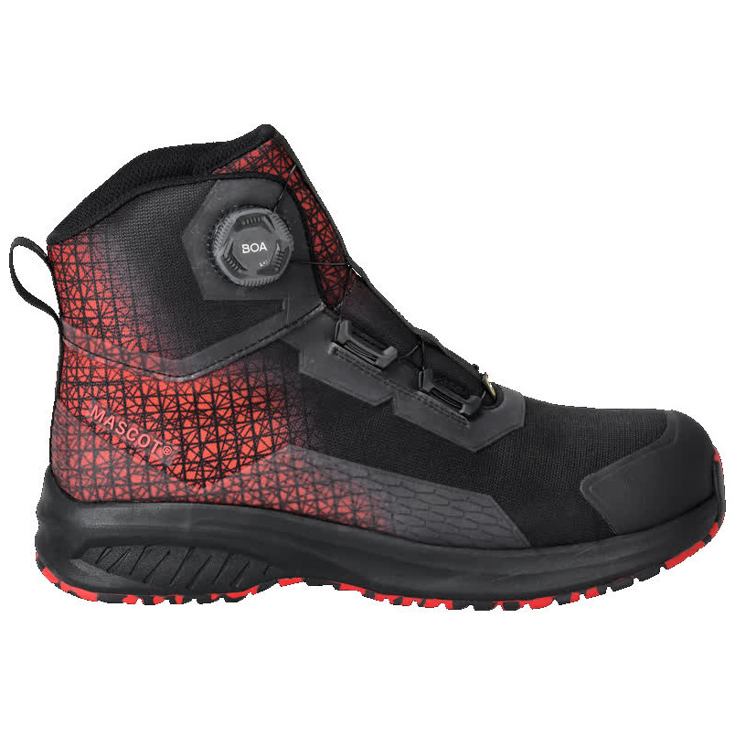 Sicherheitsstiefel S3S, BOA® Fit System Sicherheitsstiefelette S3S schwarz/verkehrsrot Produktbild img2 L