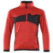 Fleecepullover für Kinder, kurzer Zipper Pullover für Kinder Größe 116, verkehrsrot/schwarz Produktbild img1 S