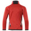 Fleecepullover für Kinder, kurzer Zipper Pullover für Kinder Größe 116, verkehrsrot/schwarz Produktbild img4 S