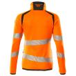Fleecepullover mit Reißverschluss, Damen Microfleecejacke Größe 4XL, hi-vis orange/dunkelanthrazit Produktbild img4 S