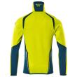 Fleecepullover mit kurzem Reißverschluss Microfleecejacke Größe 5XL, hi-vis gelb/dunkelpetroleum Produktbild img4 S