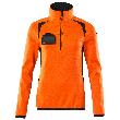 Fleecepullover mit kurzem Zipper, Damen Microfleecejacke Größe XL, hi-vis orange/schwarzblau Produktbild img1 S