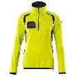 Fleecepullover mit kurzem Zipper, Damen Microfleecejacke Größe XL, hi-vis gelb/schwarzblau Produktbild img1 S