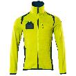 Fleecepullover mit Reißverschluss Microfleecejacke Größe 4XL, hi-vis gelb/dunkelpetroleum Produktbild img1 S
